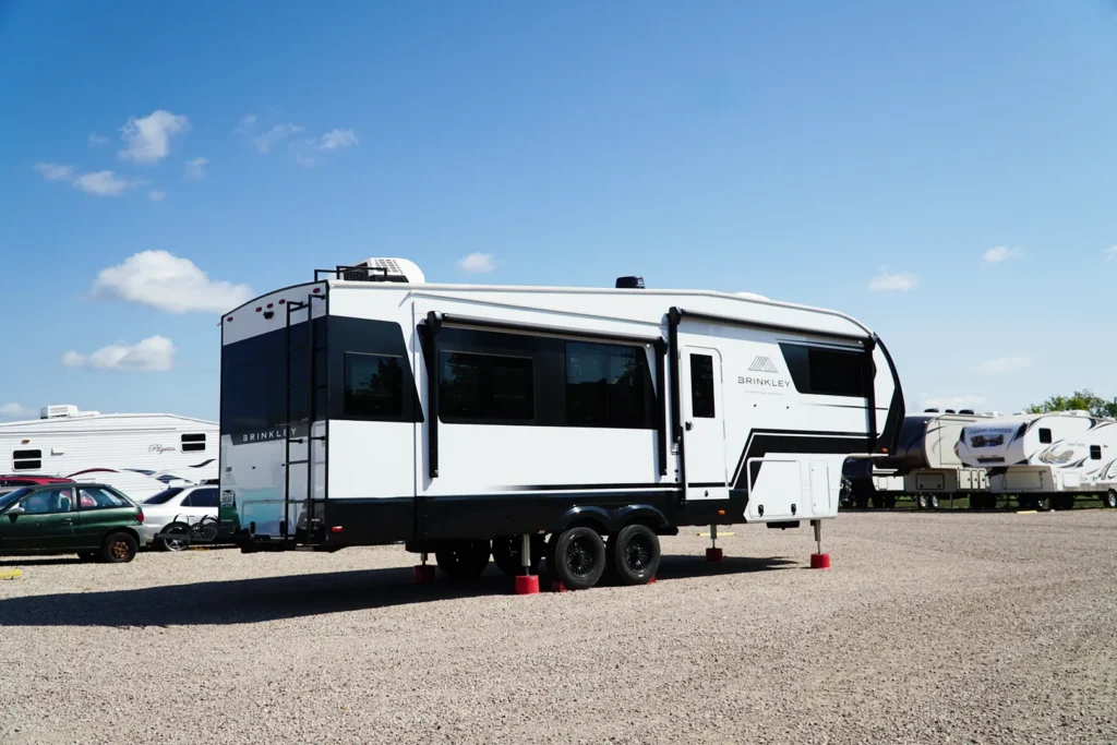RV parked in Store & Fetch’s long-term outdoor storage.